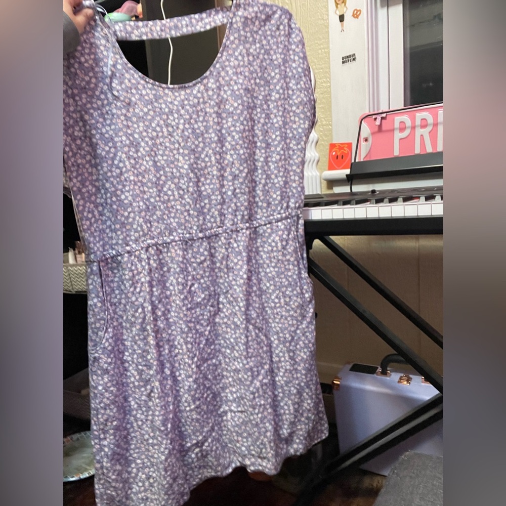 Pink and Blue Floral Dress